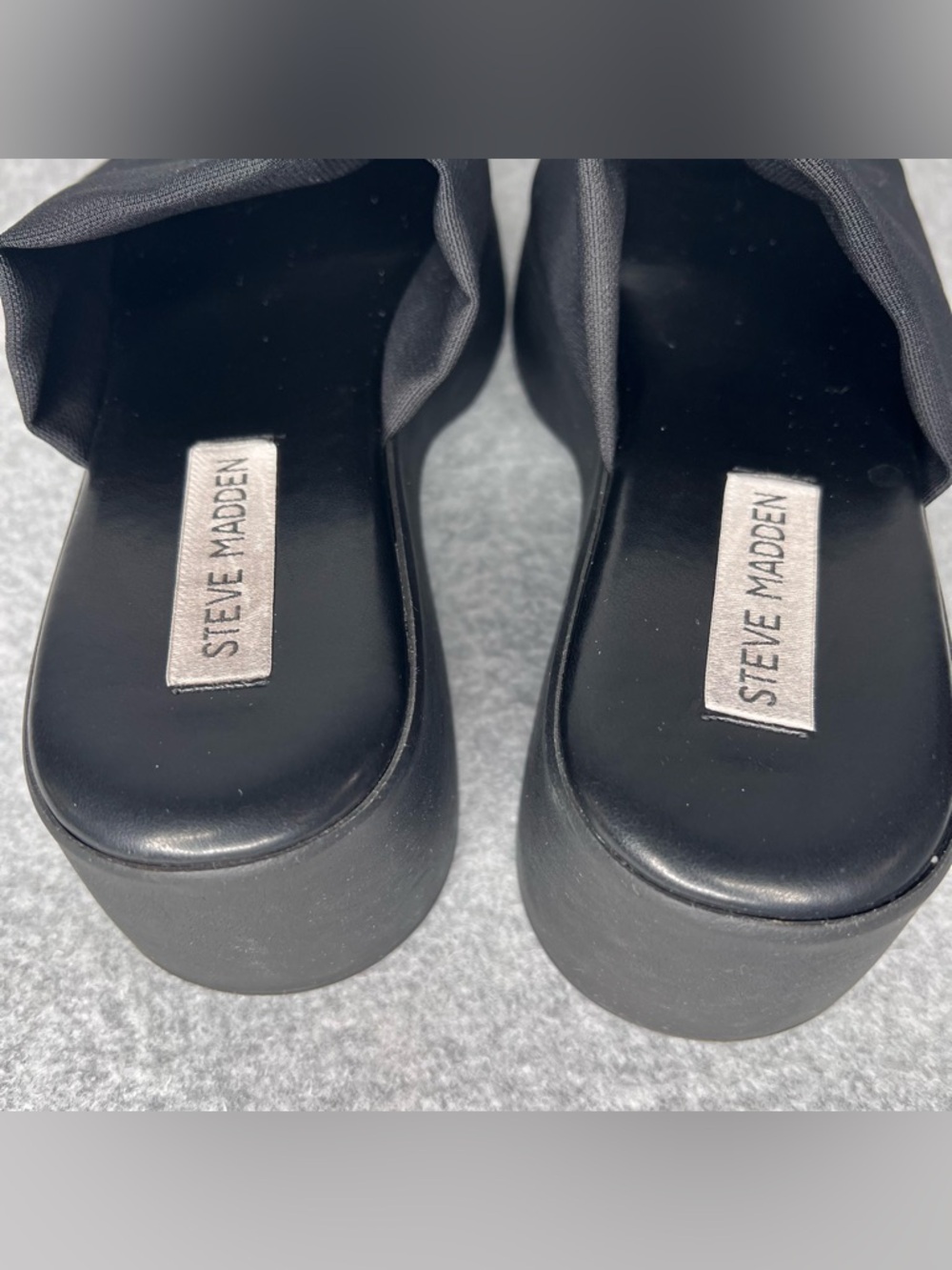 Steve Madden Black Slinky 30 Chunky Platform Sandal Sz 7.5 Y2K Indie Sleaze 90s - Picture 6 of 13